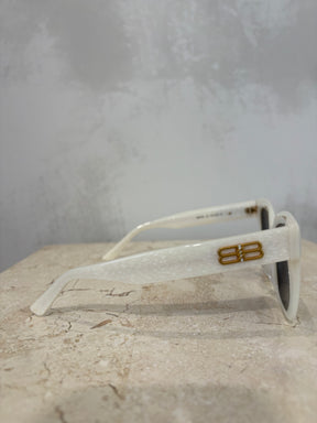 Balenciaga White Oversized Square Sunglasses