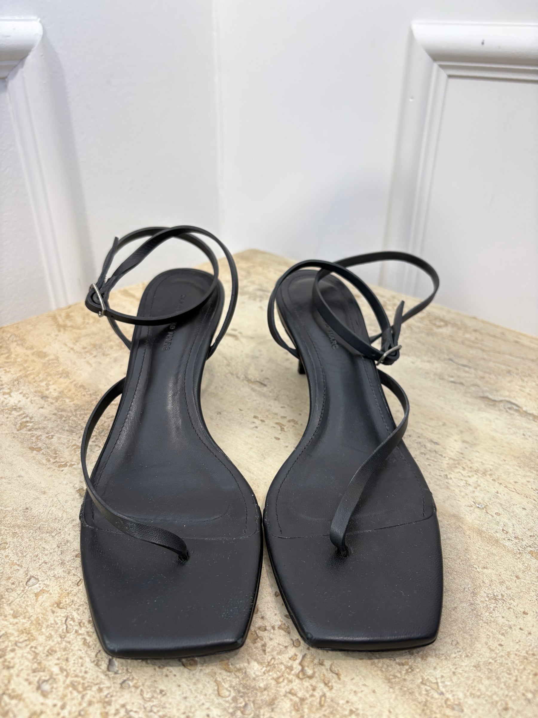 Camilla and Marc Black Ankle Tie Heels, 39