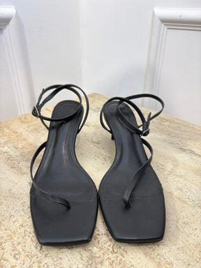 Camilla and Marc Black Ankle Tie Heels, 39