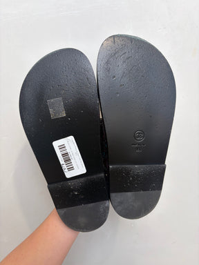 Chanel Black Purple and Green Tweed Dad Sandal, 36 C