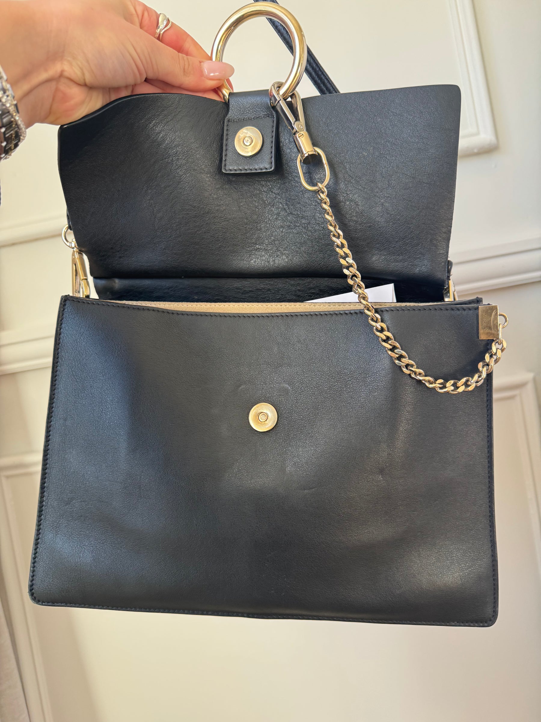 Chloe Faye Bag In Black Suede