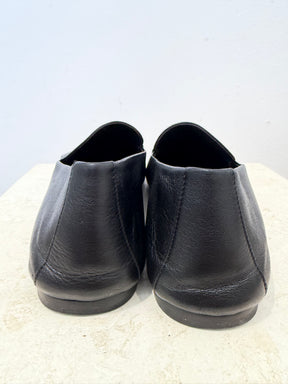 Khaite Monroe Square Toe Loafers in Black, 39
