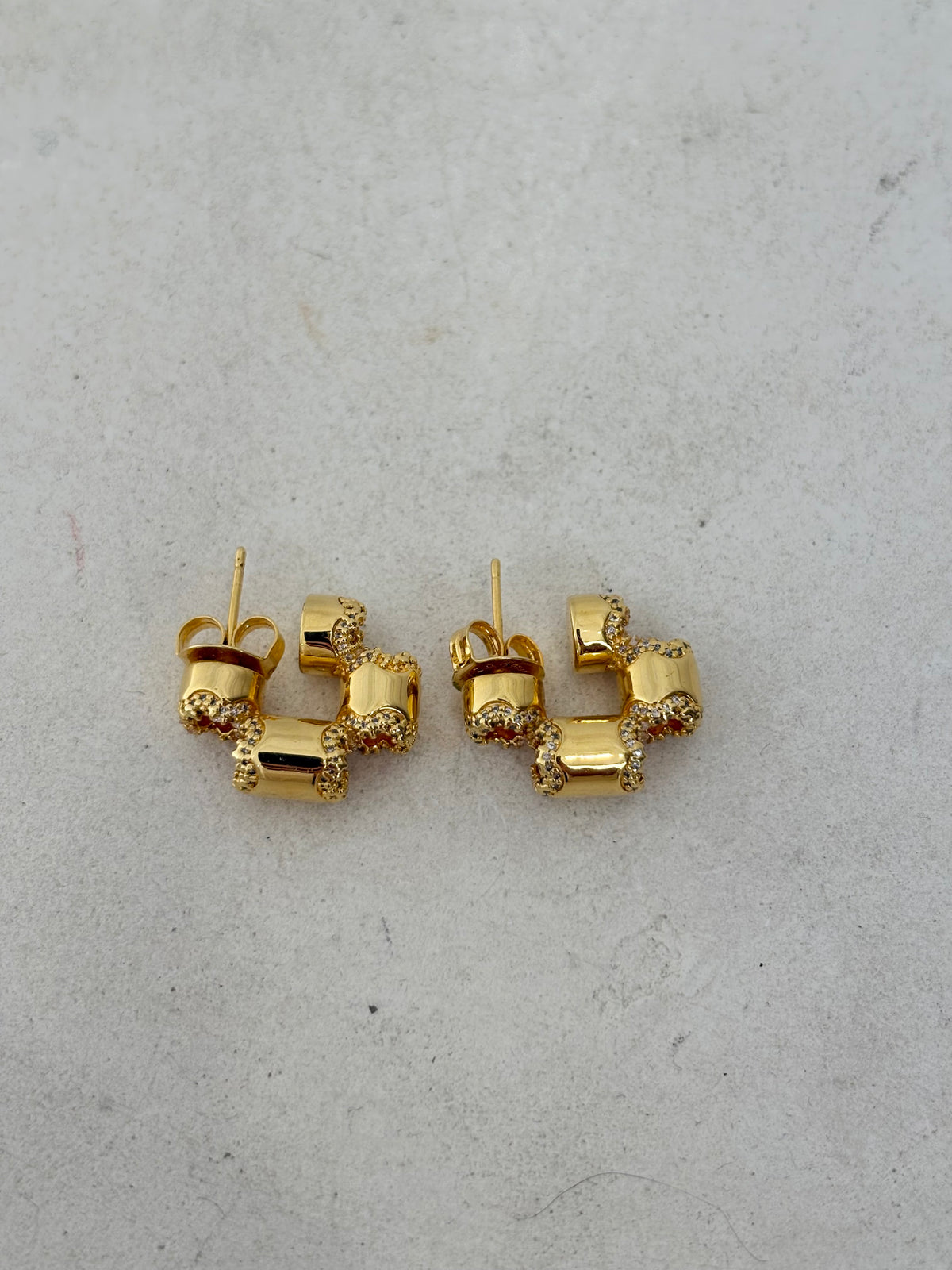 Zimmerann Gold Tone Textured Hoop Earrings