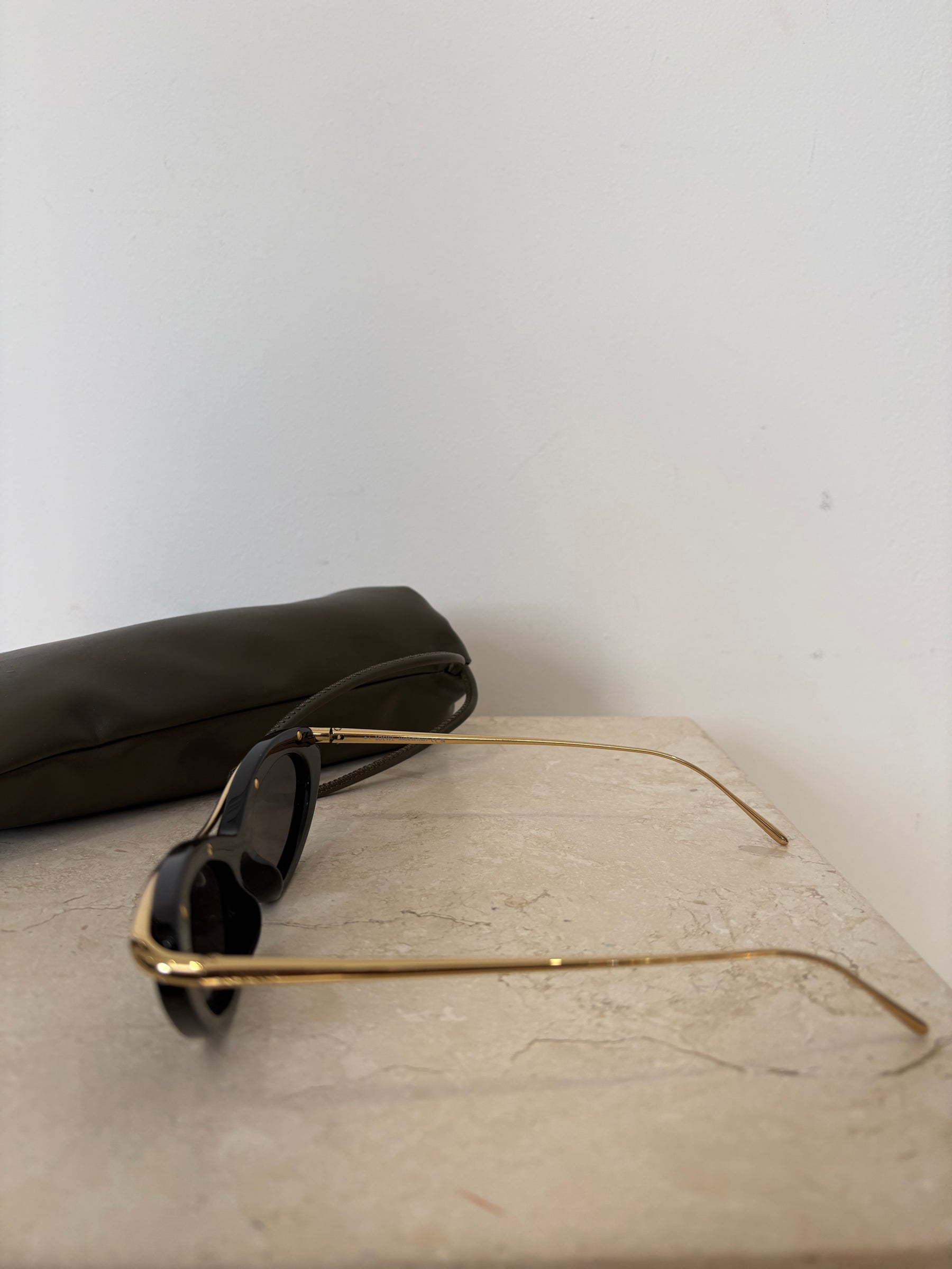 Loewe Black Cat Eye Gold Detailed Sunglasses