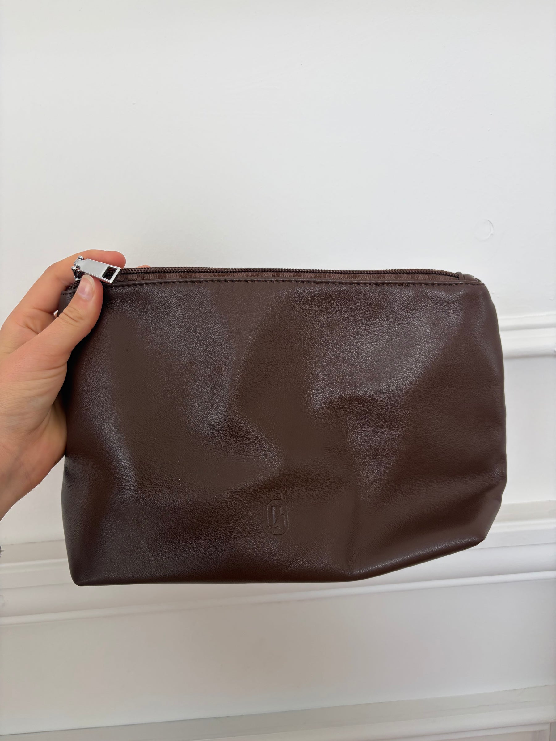 Rylan Brown Faux Leather Woven Shoulder Bag