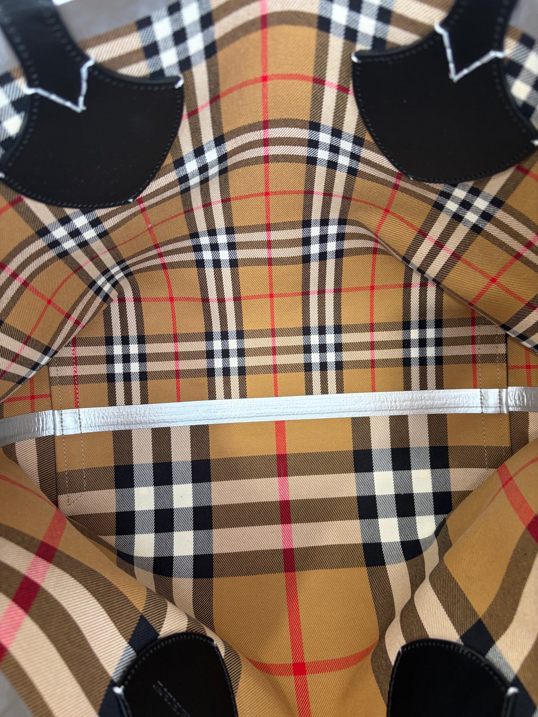 Burberry Beige Canvas Giant Check Tote