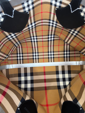 Burberry Beige Canvas Giant Check Tote