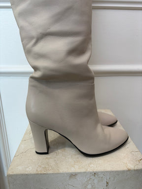 Scanlan Theodore Stone Leather Thigh High Boots, 41