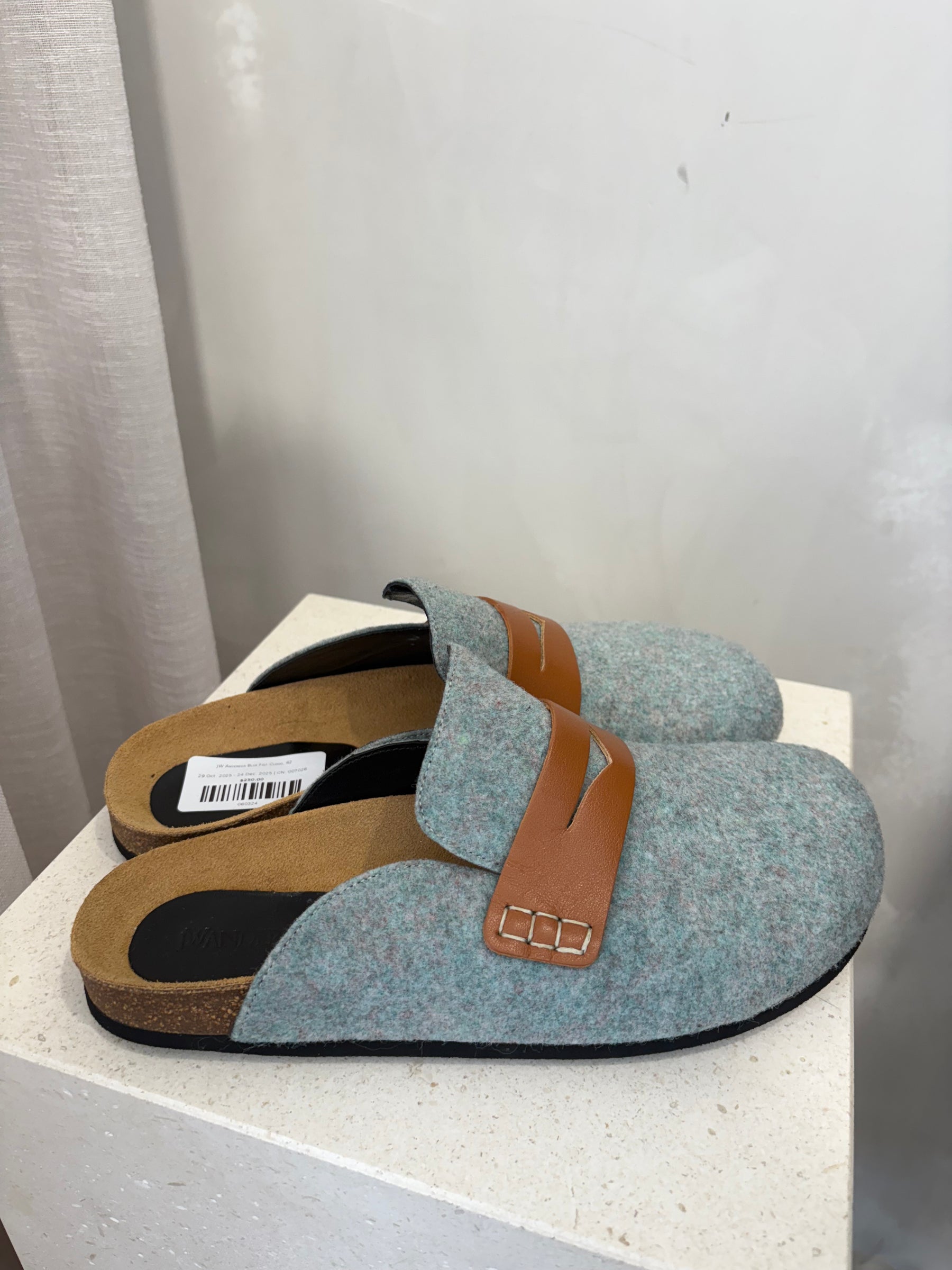 JW Anderson Blue Felt Clogg, 42
