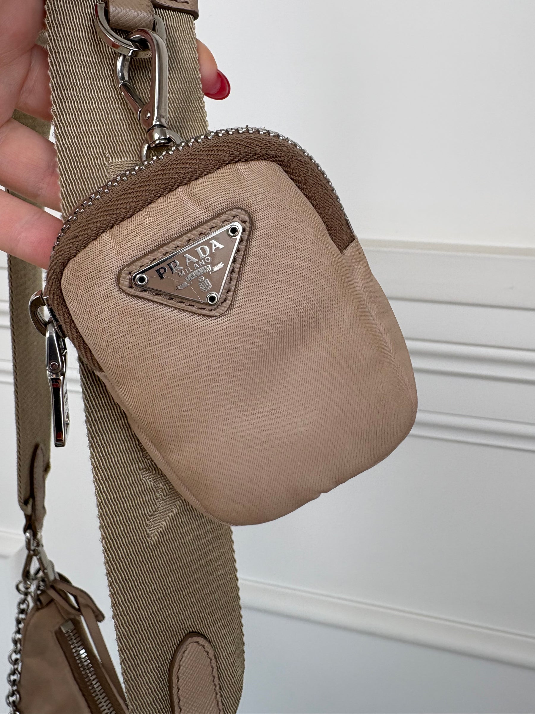Prada Beige Re-Nylon Crossbody Bag
