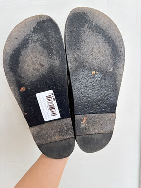 Chanel Blue Velvet Denim Effect Dad Sandal, 37 C
