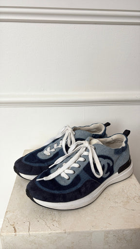 Chanel Denim Blue CC Sneakers, 41
