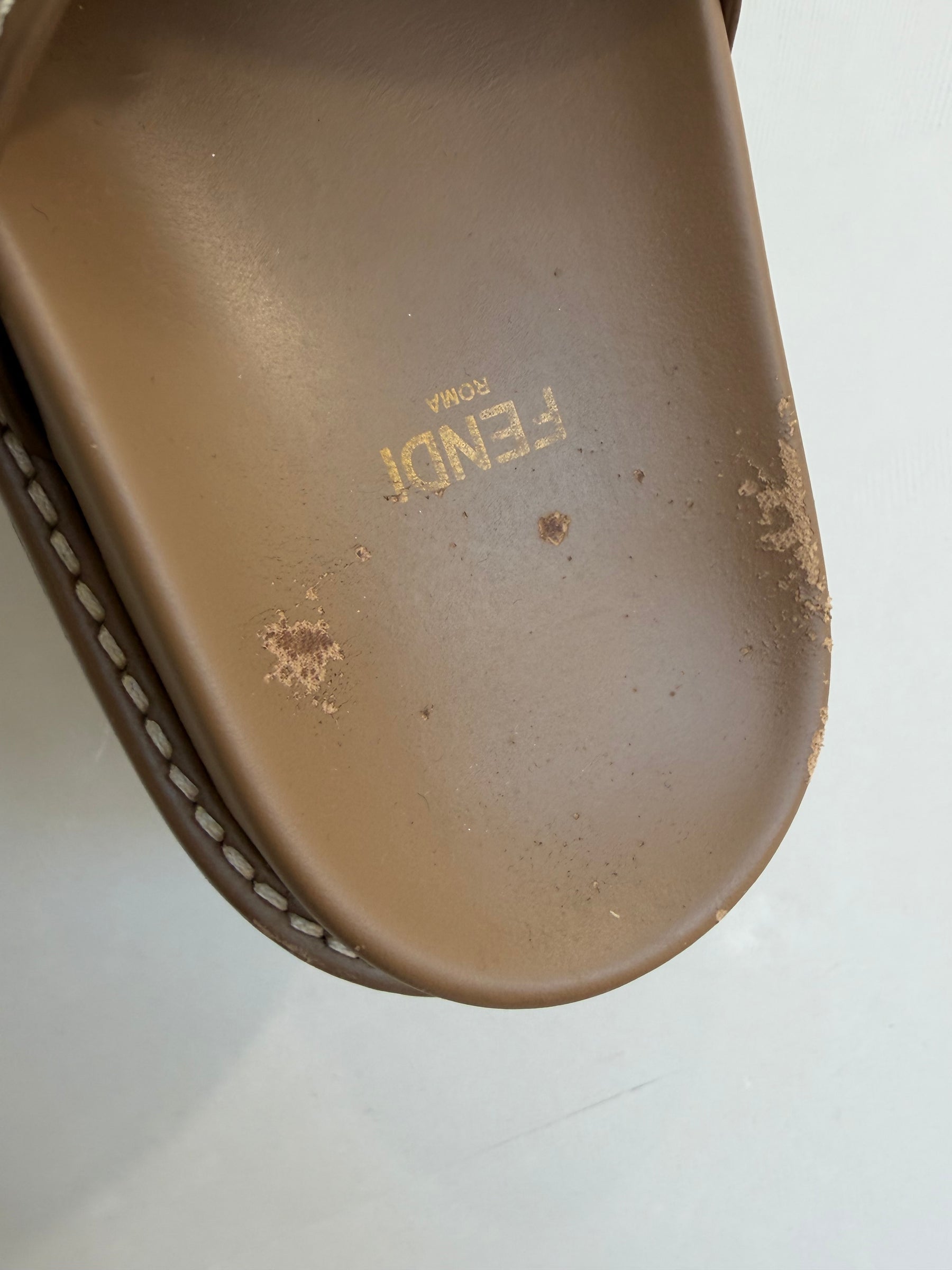Fendi Feel Monogram Slides, 39
