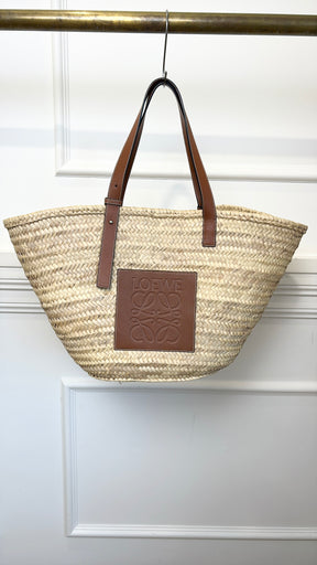 Loewe Large Leather Trimmed Basket Tote
