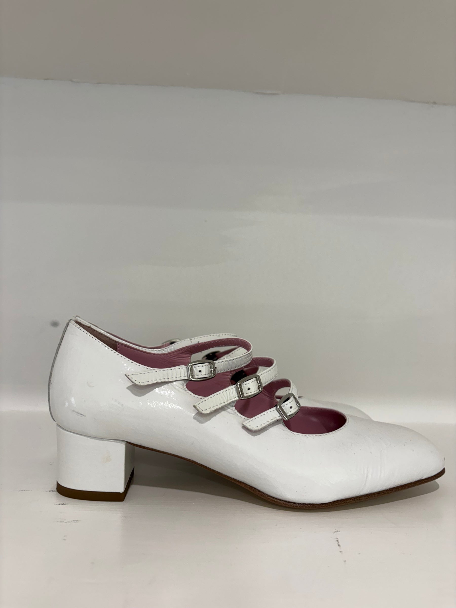 Carel Paris Kina Patent Leather Pumps White, 37.5