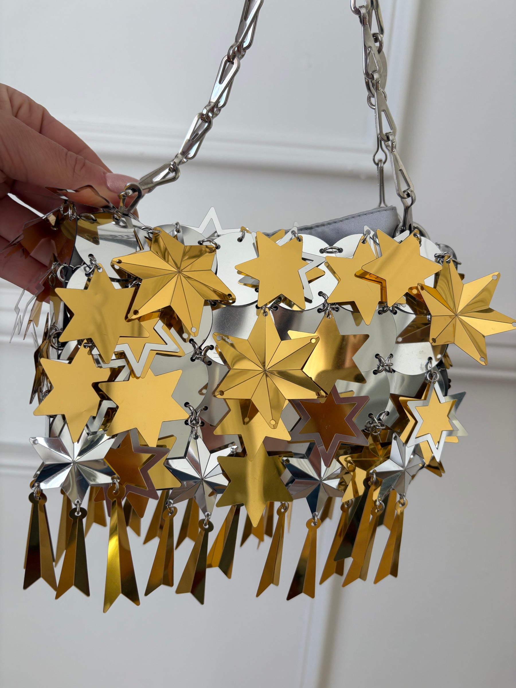 Paco Rabanne Sparkle Star Mini Bag Gold And Silver