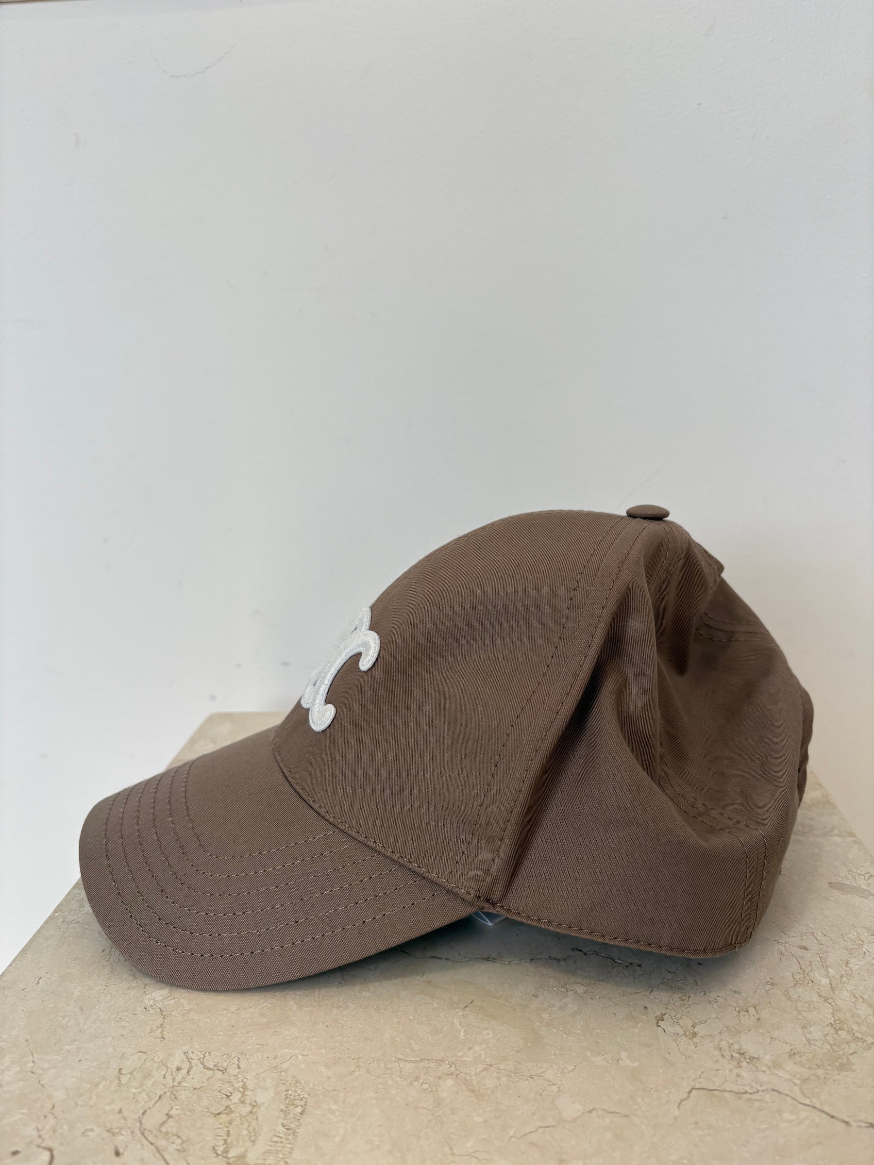 Celine Taupe Trimophe Baseball Cap, Large