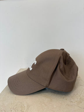 Celine Taupe Trimophe Baseball Cap, Large