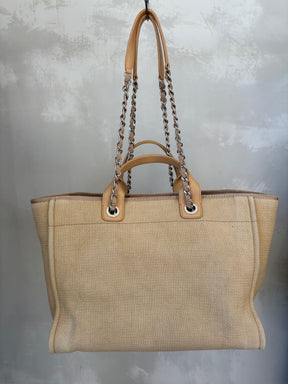 Chanel Beige Canvas Deauville Tote