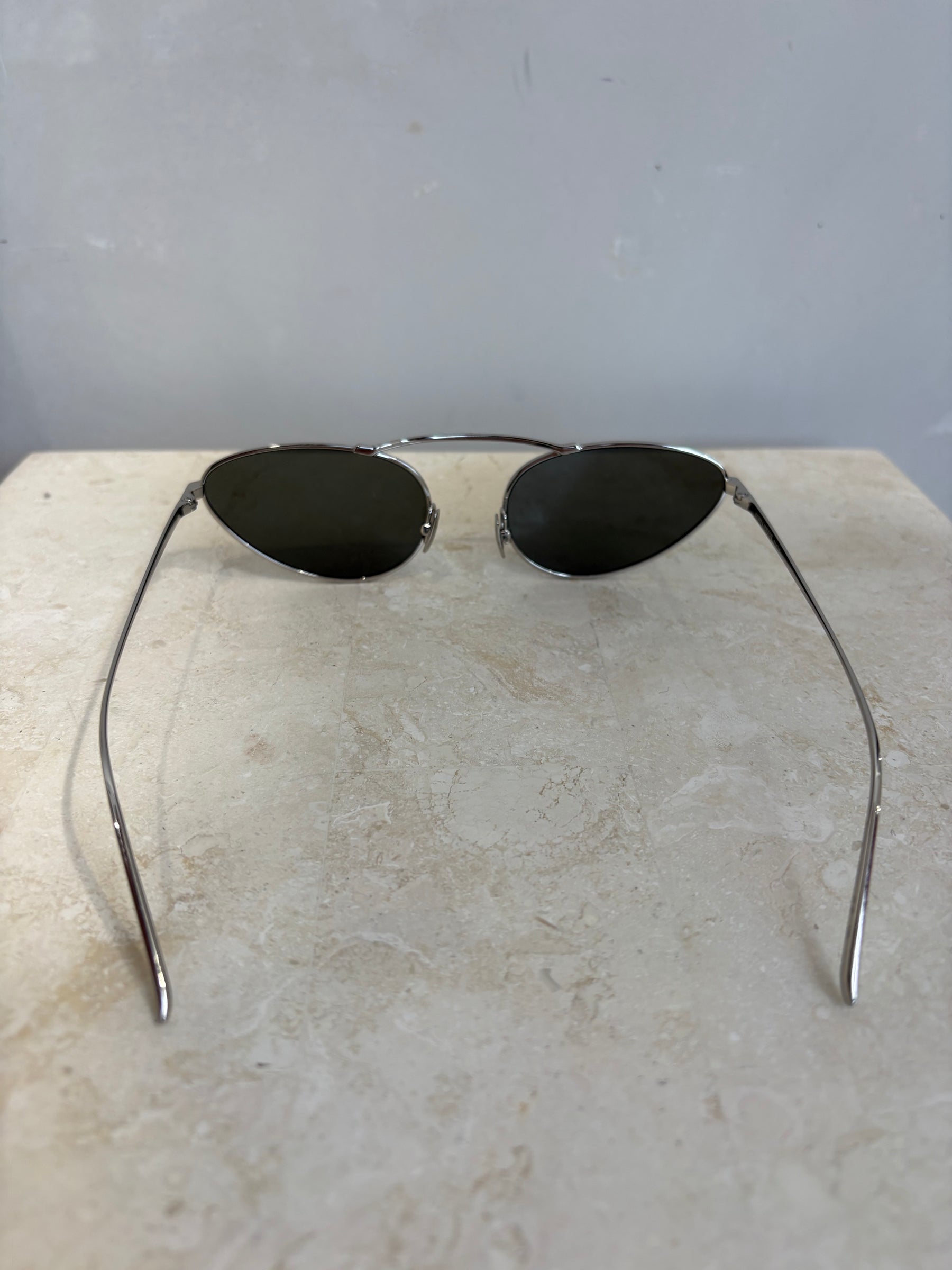 Saint Laurent Silver Cat Eye Sunglasses