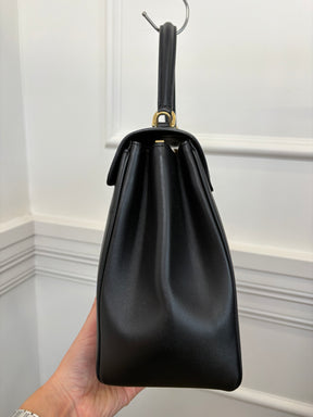 Celine Black Leather Medium Classique 16 Bag