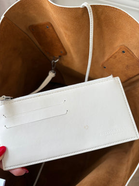 Bottega Veneta White Leather Maxi Arco Tote