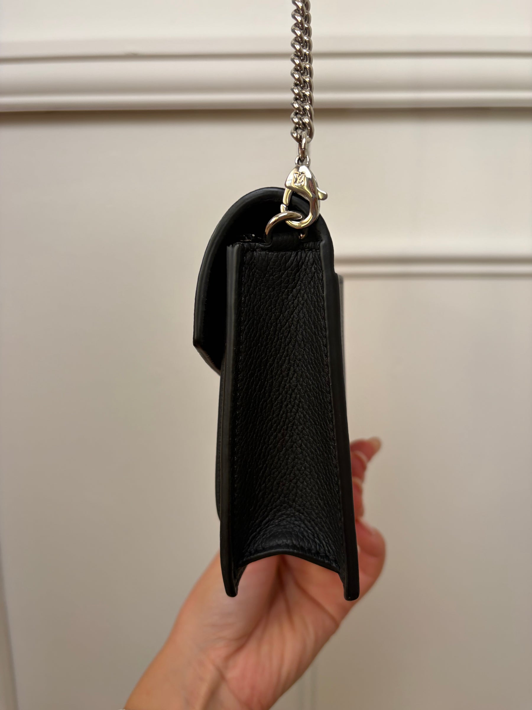 Louis Vuitton Mylockme Chain Pochette Black Silver
