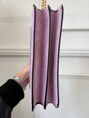 Victoria Beckham Mauve Suede Chain Shoulder Bag