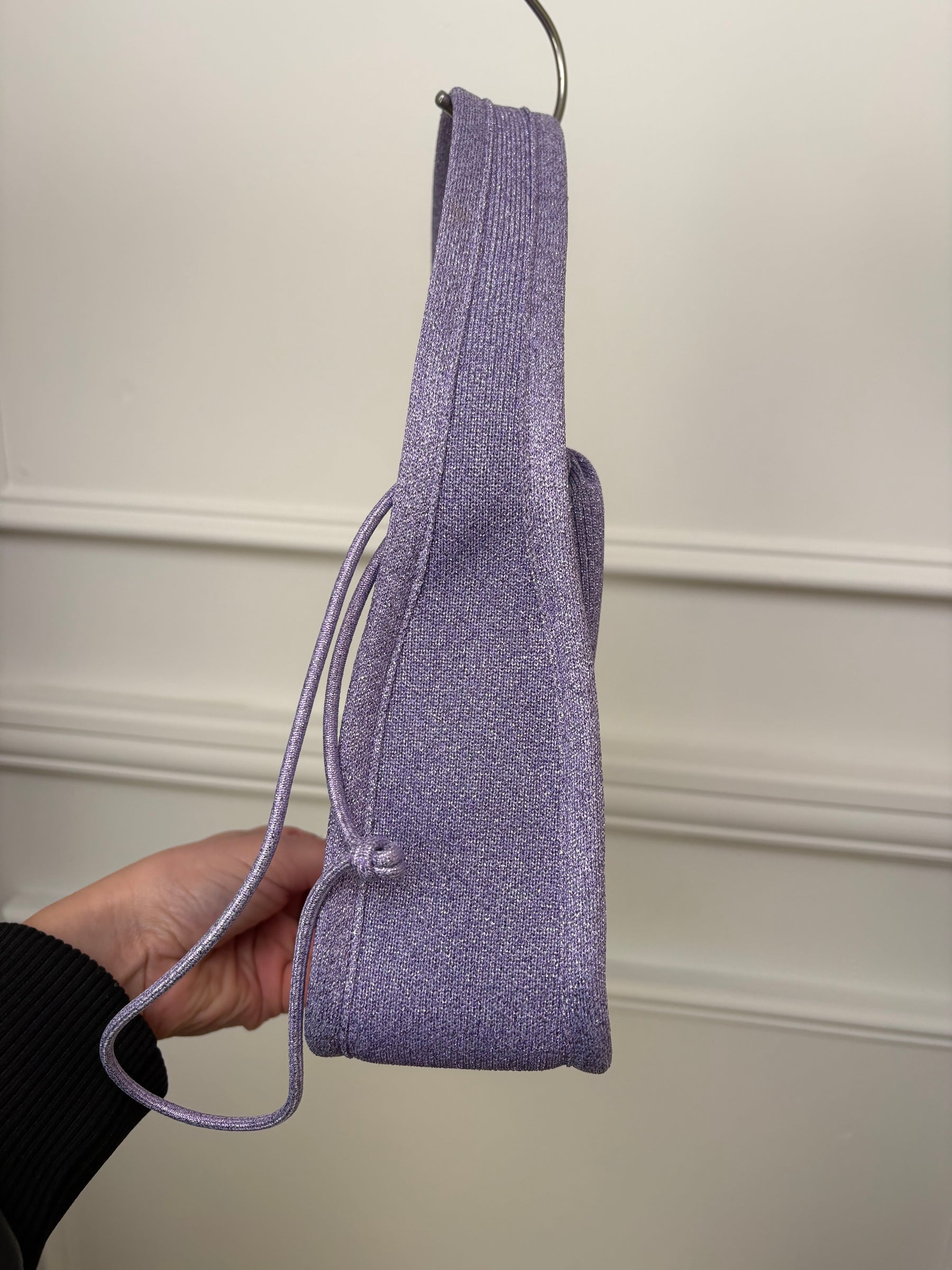 Alexander Wang Lilac Lurex Ribbed Top Handle Bag