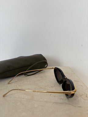 Loewe Black Cat Eye Gold Detailed Sunglasses
