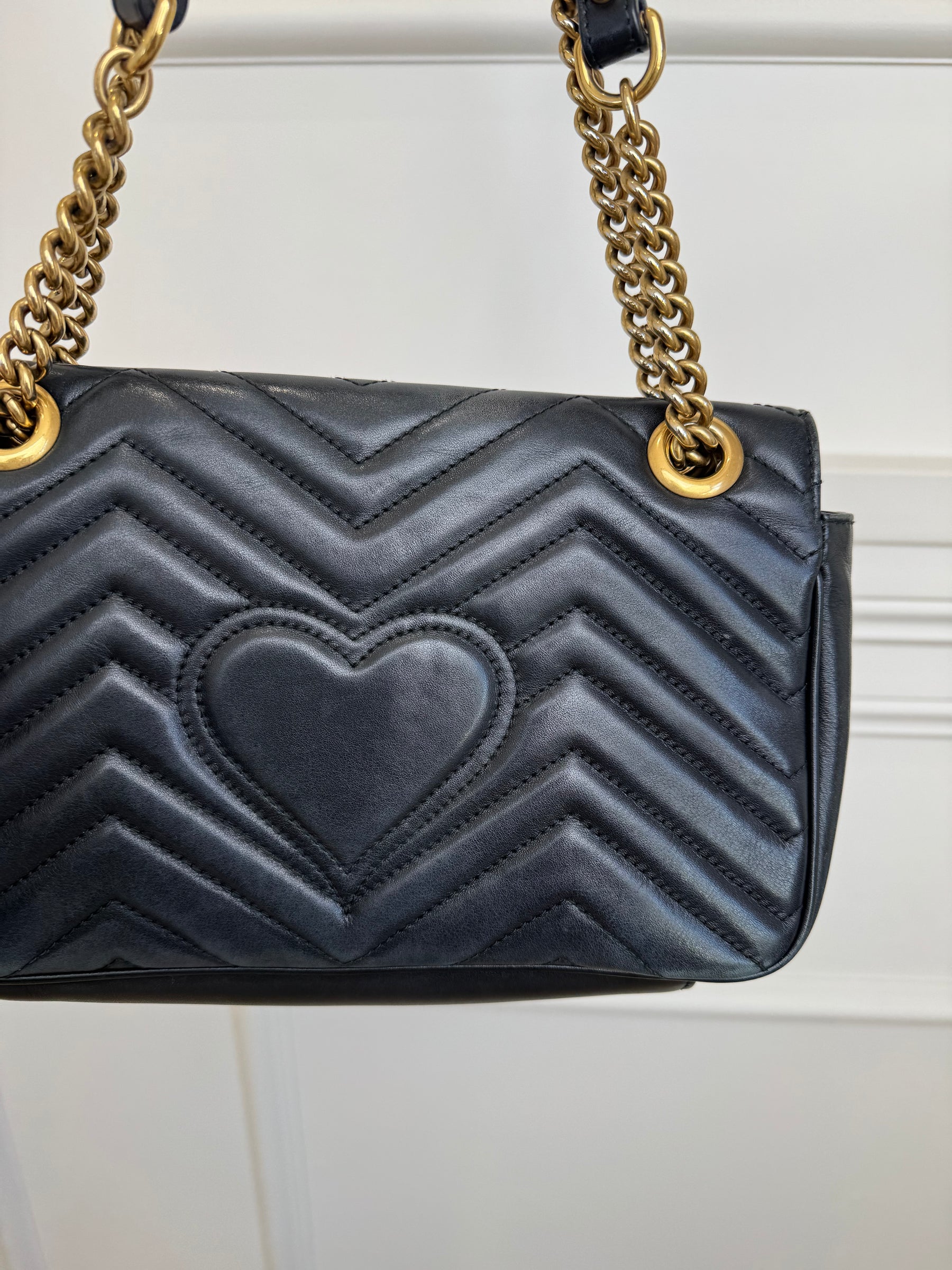 Gucci Black Leather Small Marmont Bag