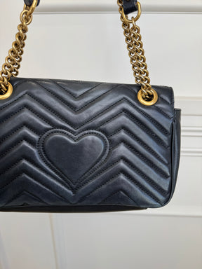 Gucci Black Leather Small Marmont Bag