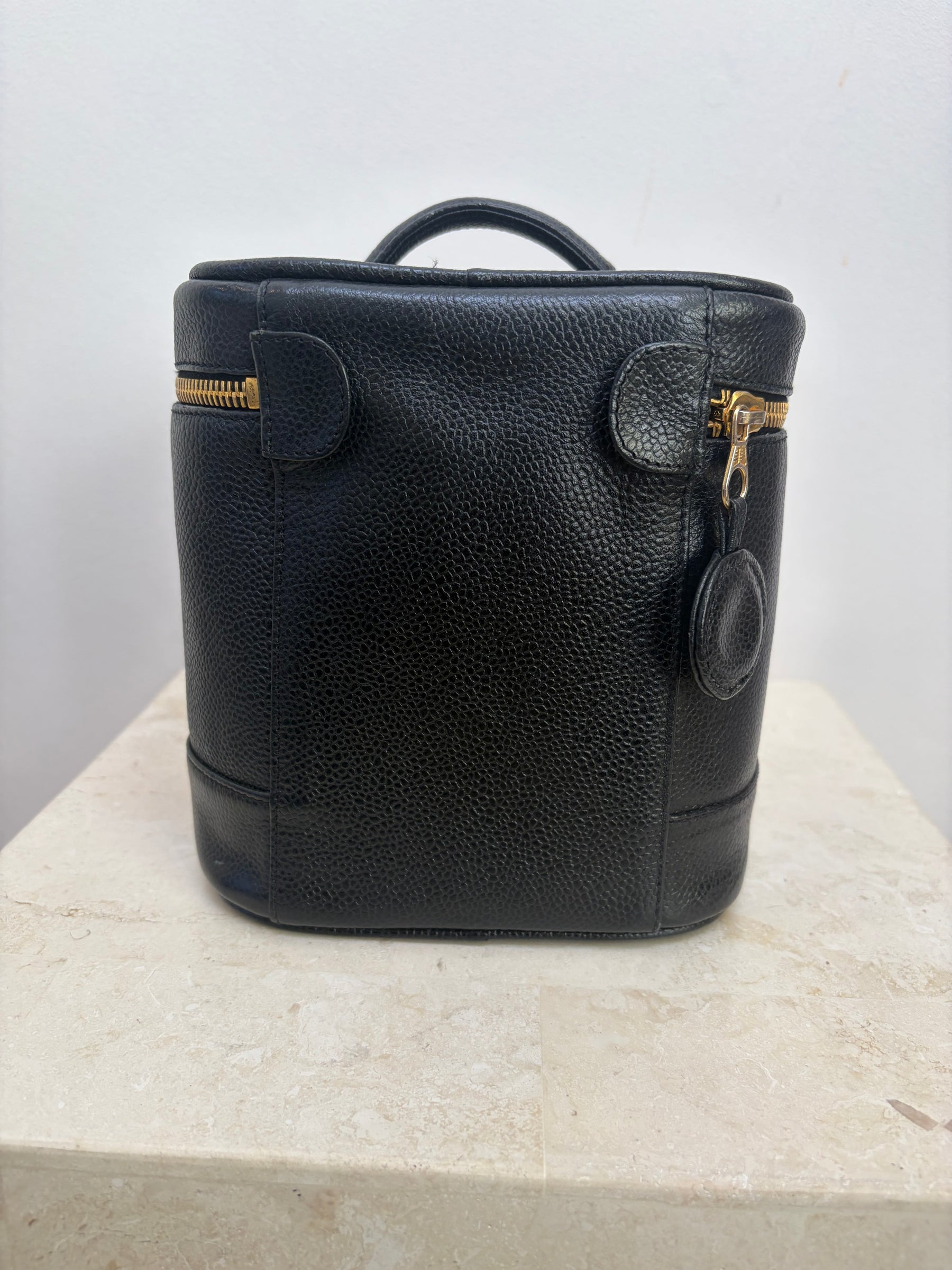 Chanel Black Caviar Leather Vanity Case