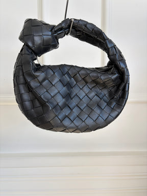 Bottega Black Intrecciato Leather Mini Jodie Bag