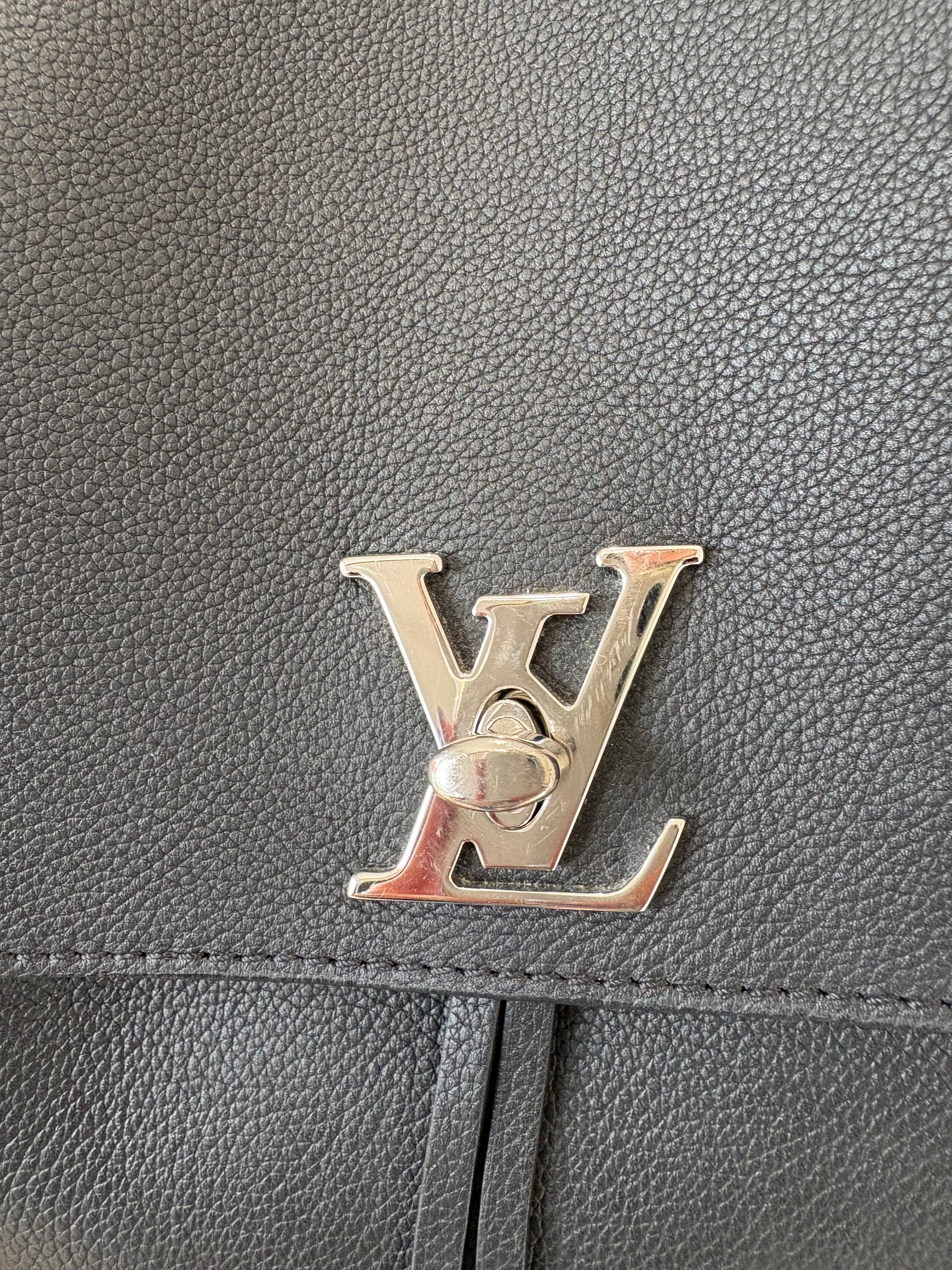 Louis Vuitton Black Leather LockMe Backpack