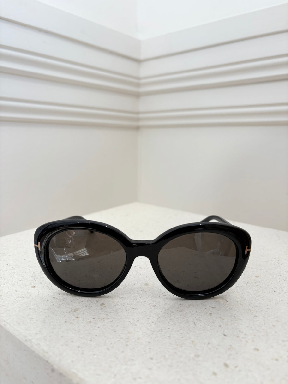 Tom Ford Black Round Sunglasses