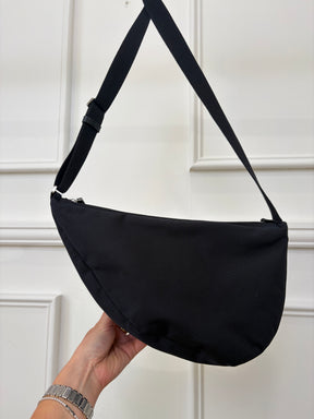 The Row Black Canvas Small Banana Bag