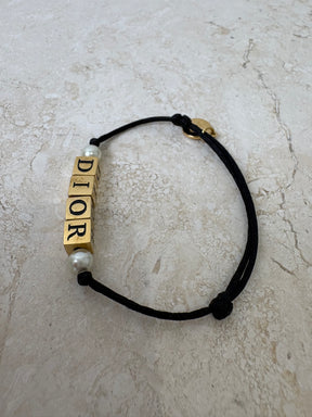 Dior Gold Tone Dice Logo Bracelet