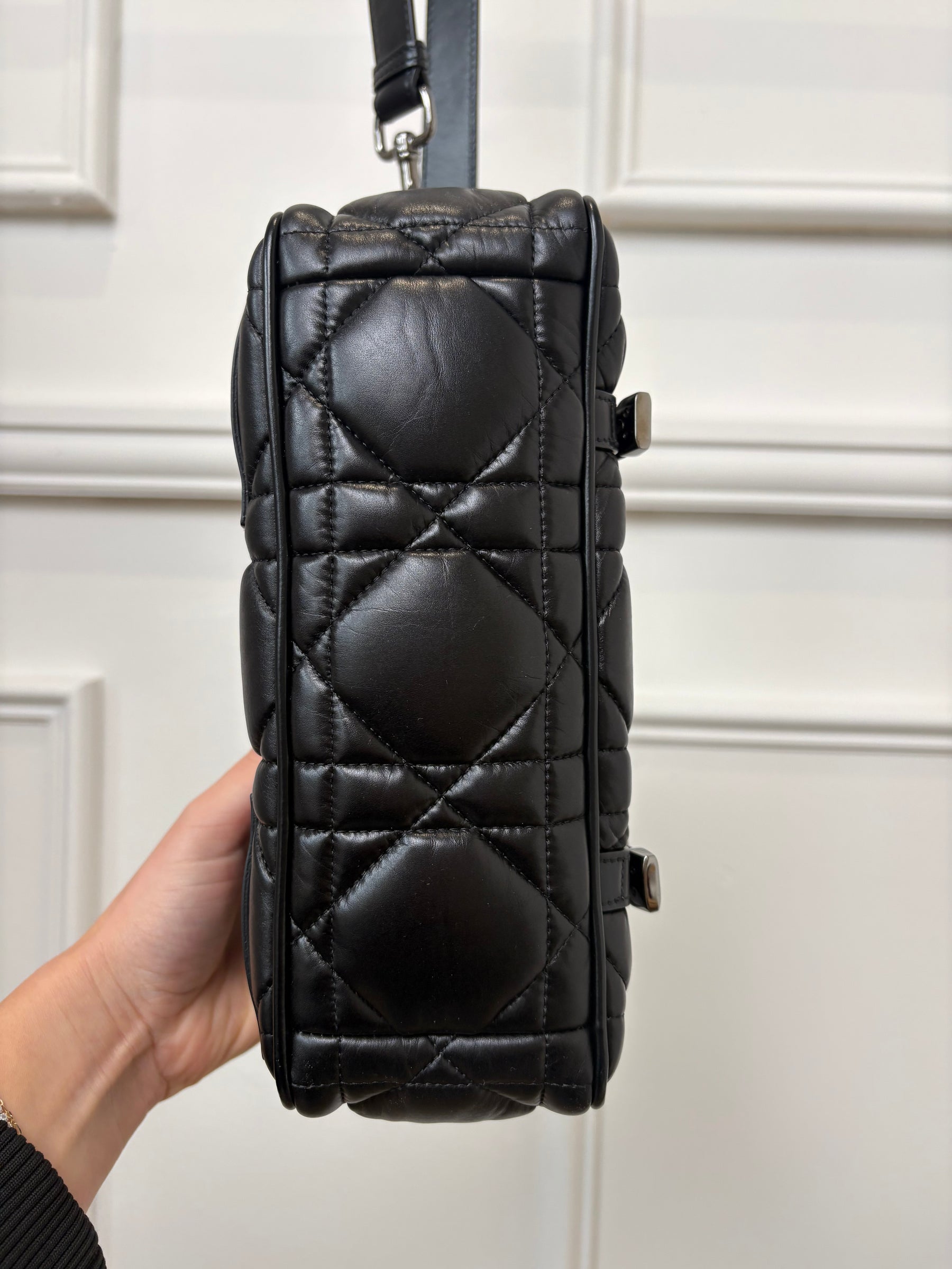 Dior Black Cannage Leather Diorcamp Messenger Bag