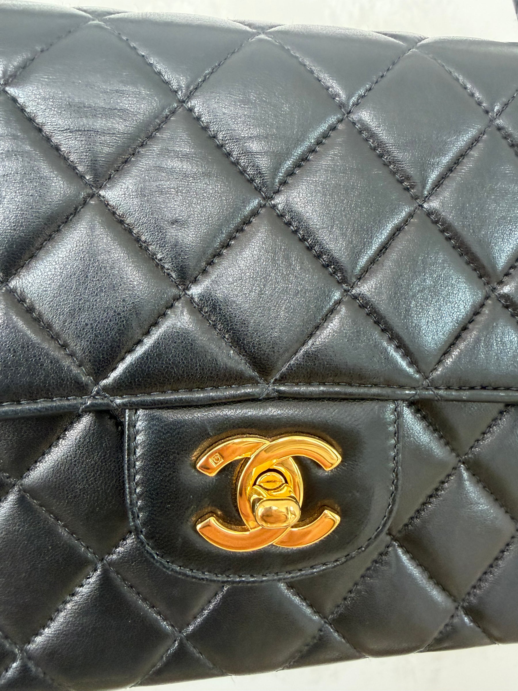 Chanel Vintage Kelly Top Handle Bag Black