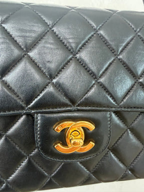 Chanel Vintage Kelly Top Handle Bag Black