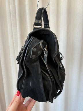 Proenza Schouler Black Suede PS1 Satchel Bag