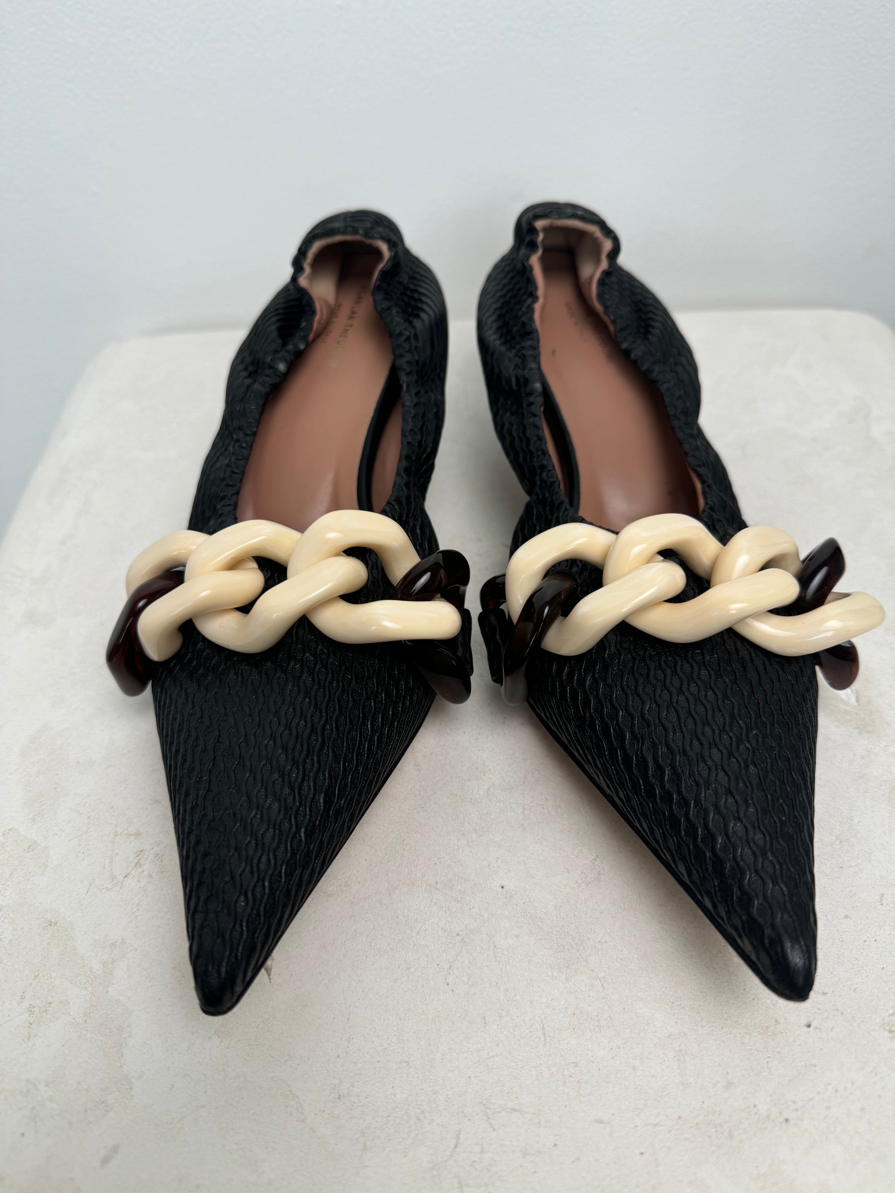 Scanlan Theodore Black Chain Pumps, 38