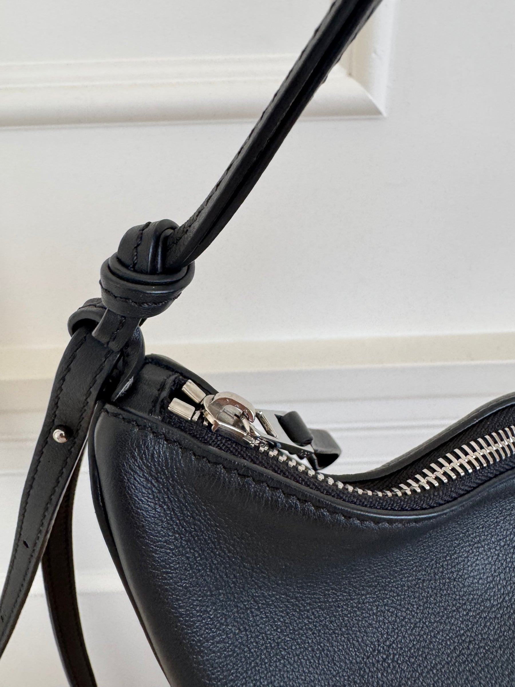 Loewe Black Leather Mini Hammock Hobo Bag
