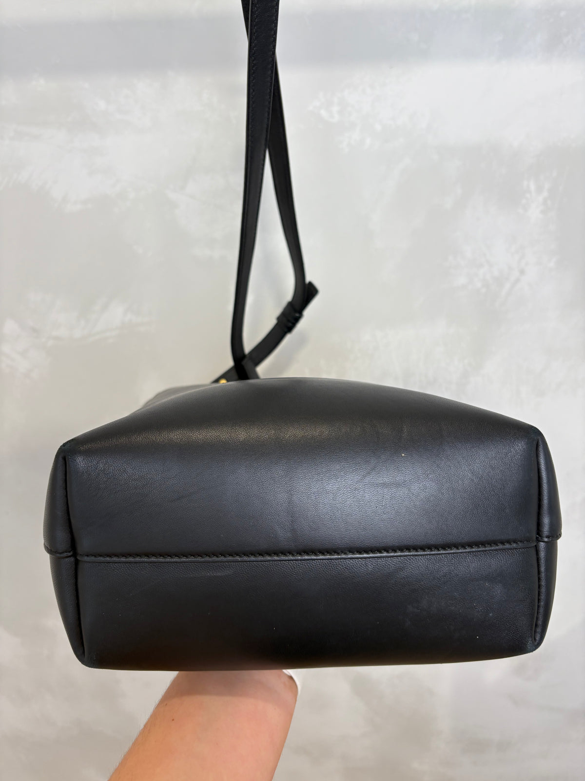 Bottega Veneta Black Leather Bucket Bag