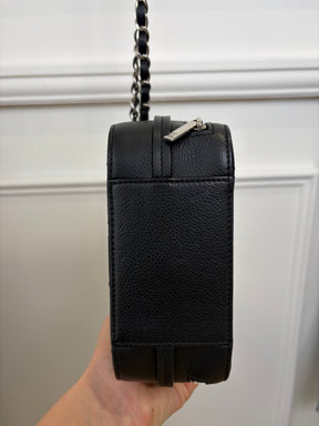 Chanel Black Leather Mini Quilted CC Box Camera Bag