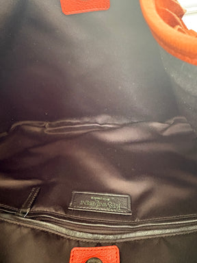 Saint Laurent Orange Suede Fringes Shoulder Bag