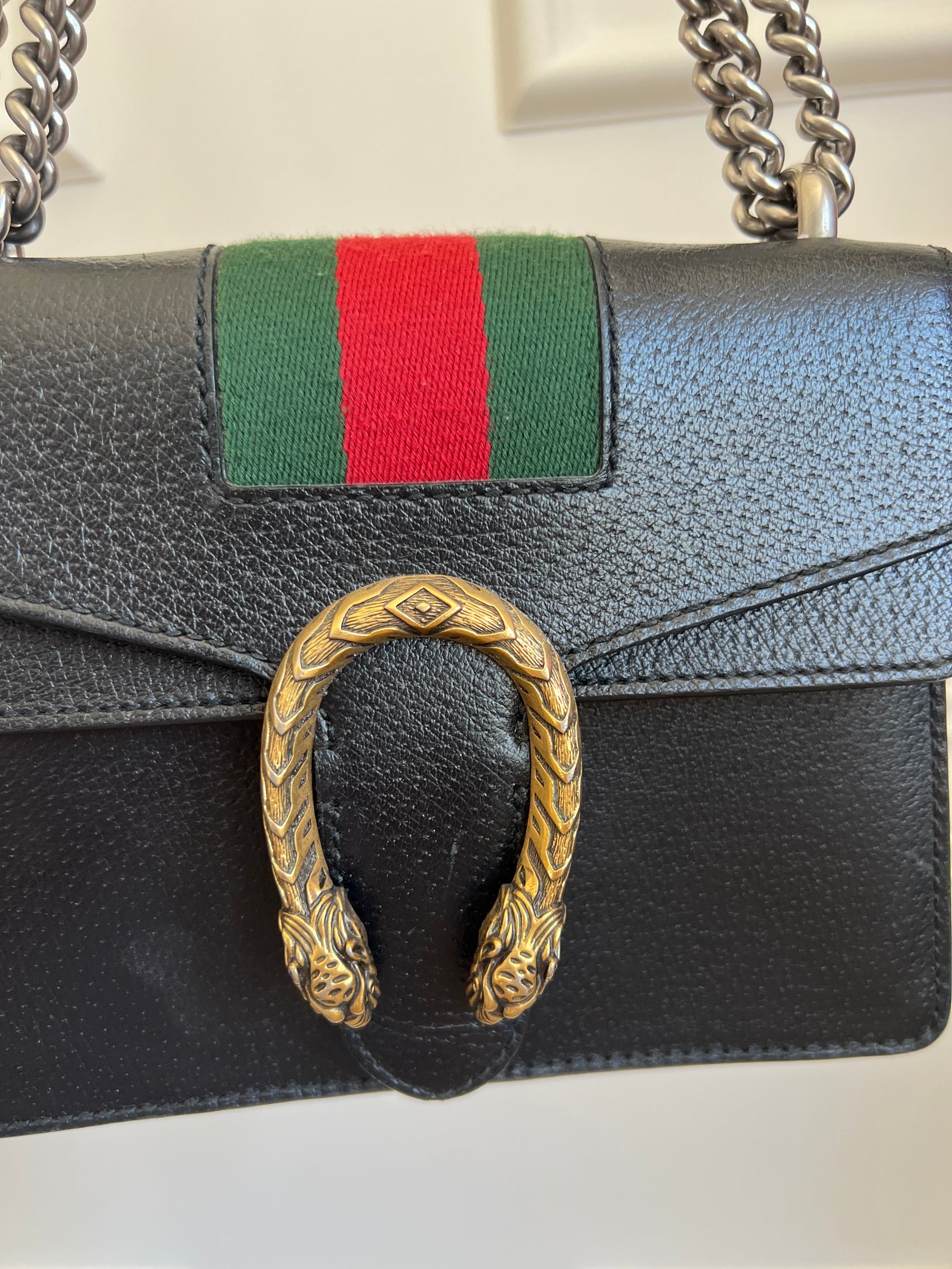 Gucci Mini Web Dionysus Shoulder Bag Black