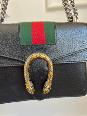 Gucci Mini Web Dionysus Shoulder Bag Black
