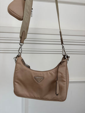 Prada Beige Re-Nylon Crossbody Bag